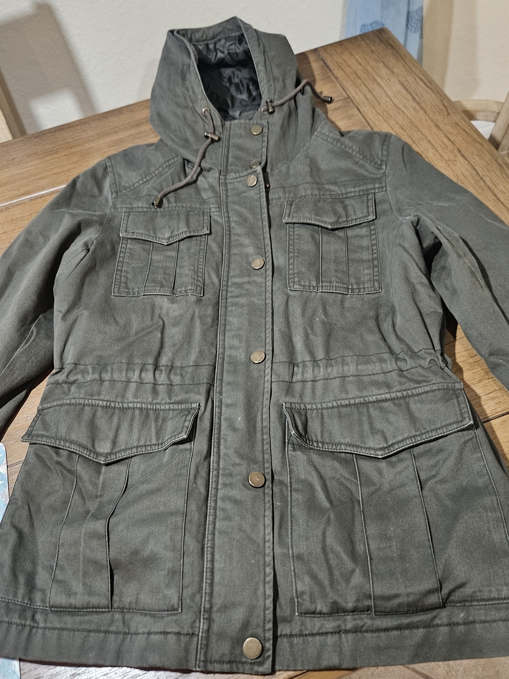 Lucky Brand Olive Green Utility Jacket with Hood
